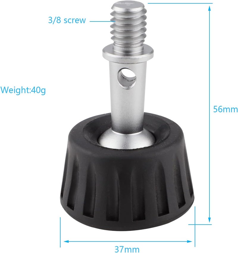 Leftfoto Anti-Slip Tripod Feet with Reinforcing Iron Ring and 3/8" Screw,for Tripod with 3/8" Screw Holes Width 37mm (3PCS) - Image 5